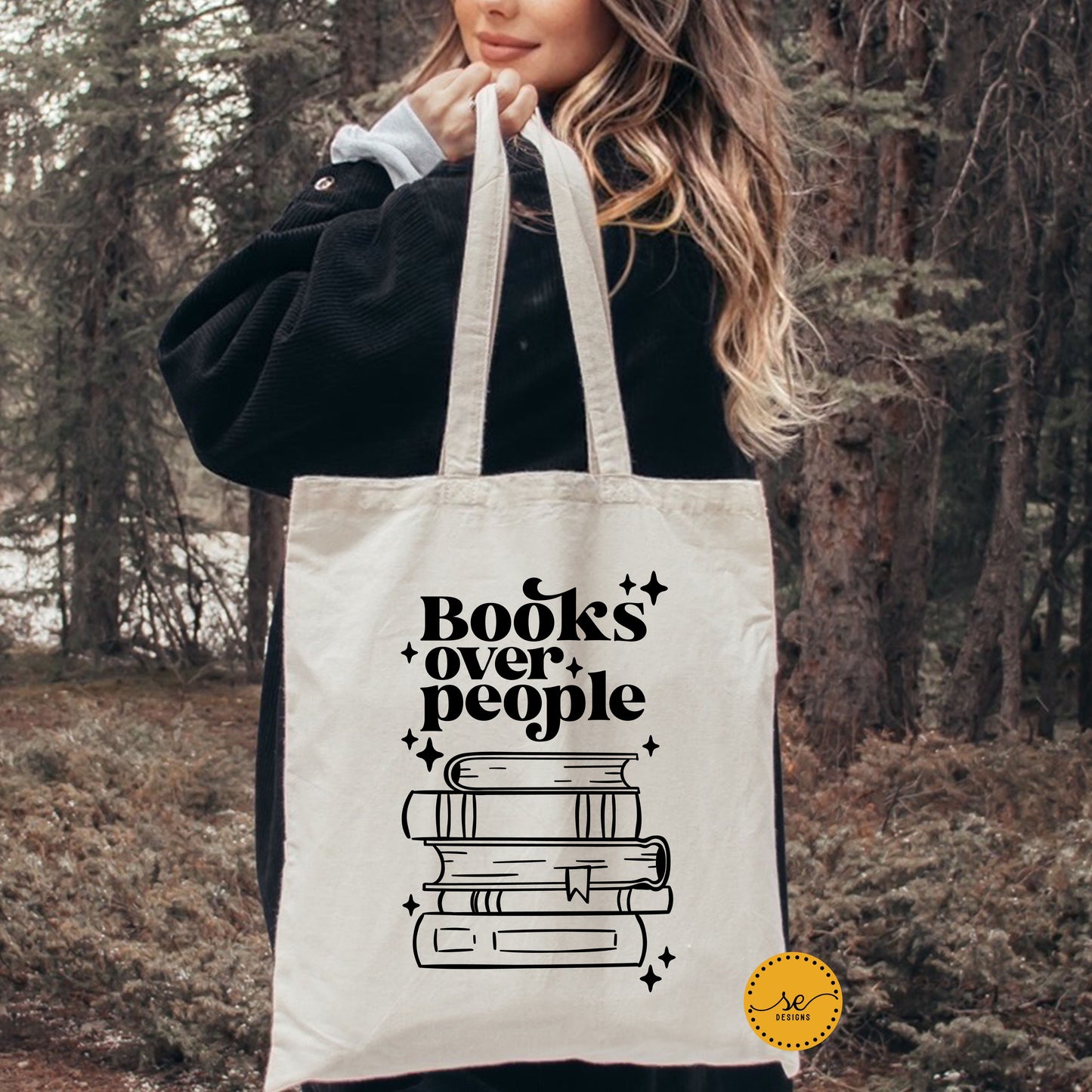 Books over people Cotton Canvas Tote Bag