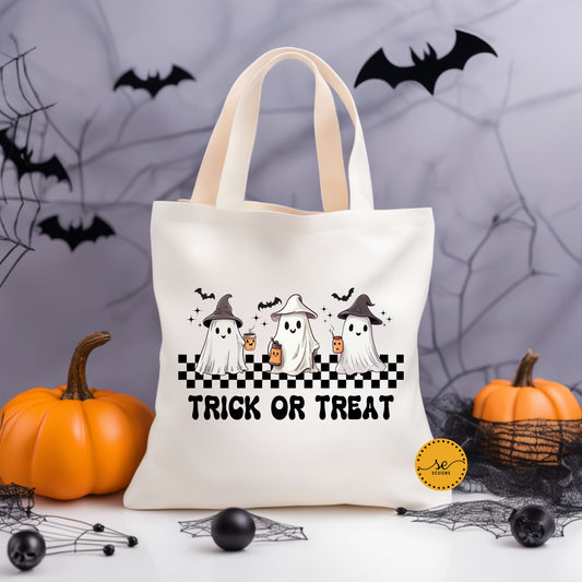 Trick or Treat Cotton Canvas Tote Bag