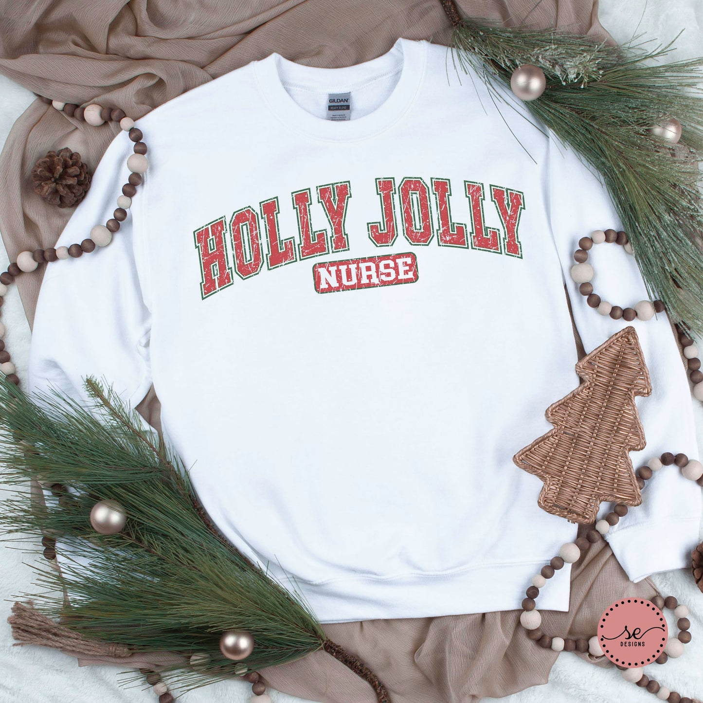 Holly Jolly Retro Nurse Sweatshirt