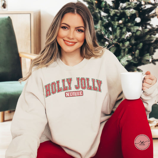 Holly Jolly Retro Nurse Sweatshirt