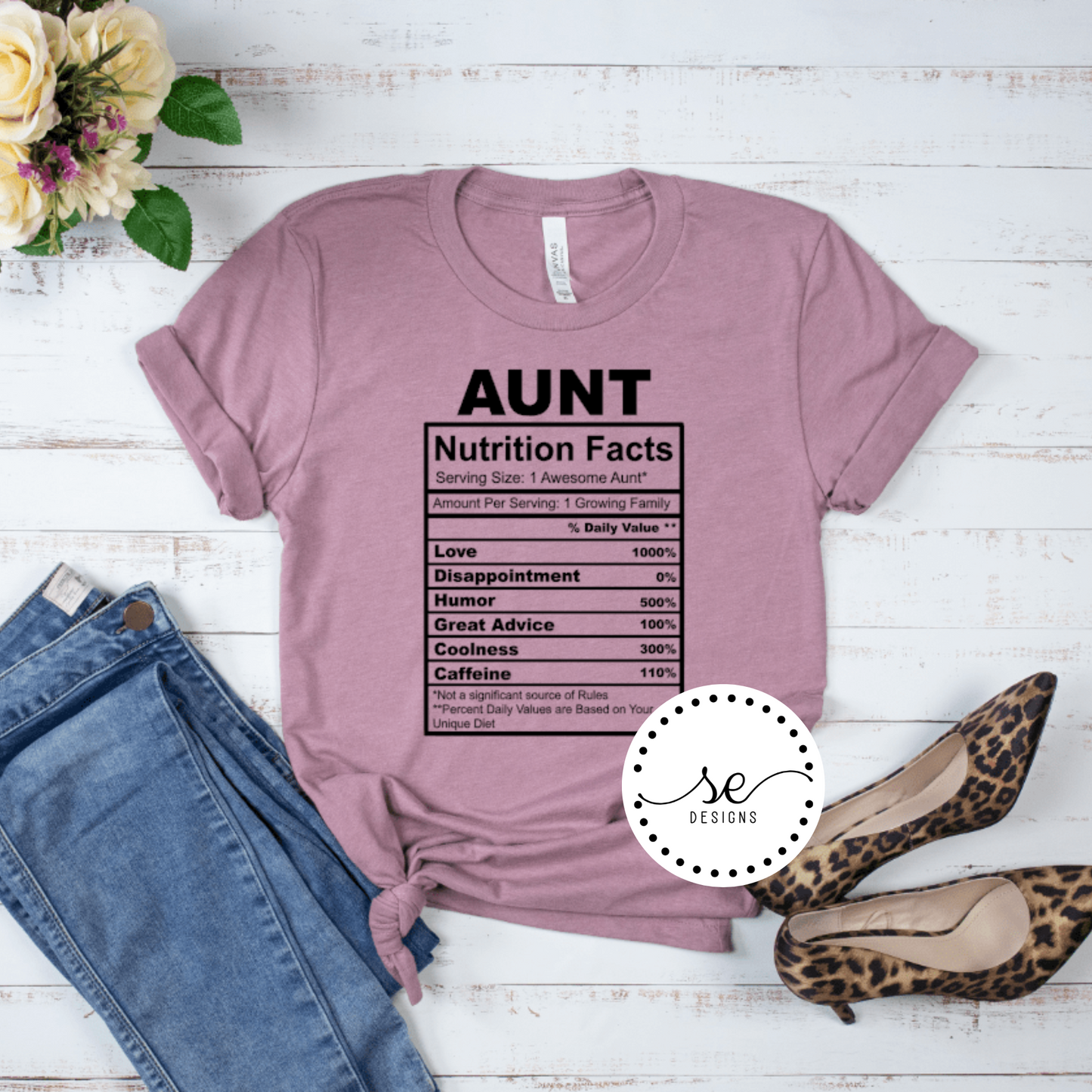 Aunt Nutrition Facts shirt